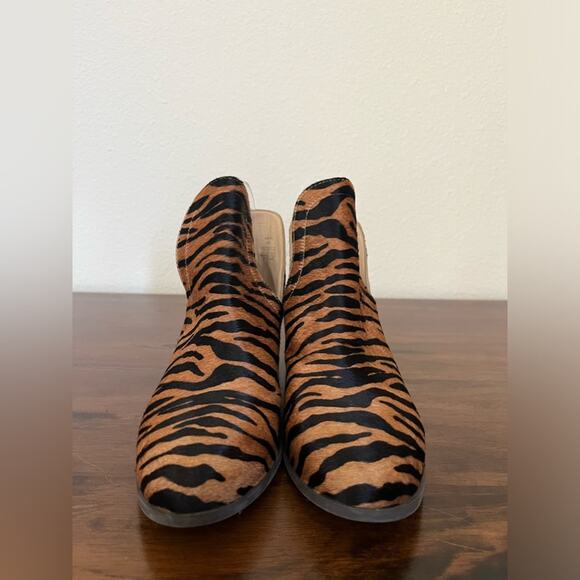 Anthropologie Matisse Pronto Tiger Print Leather Ankle Boho Boot Sz 8 - Picture 3 of 11